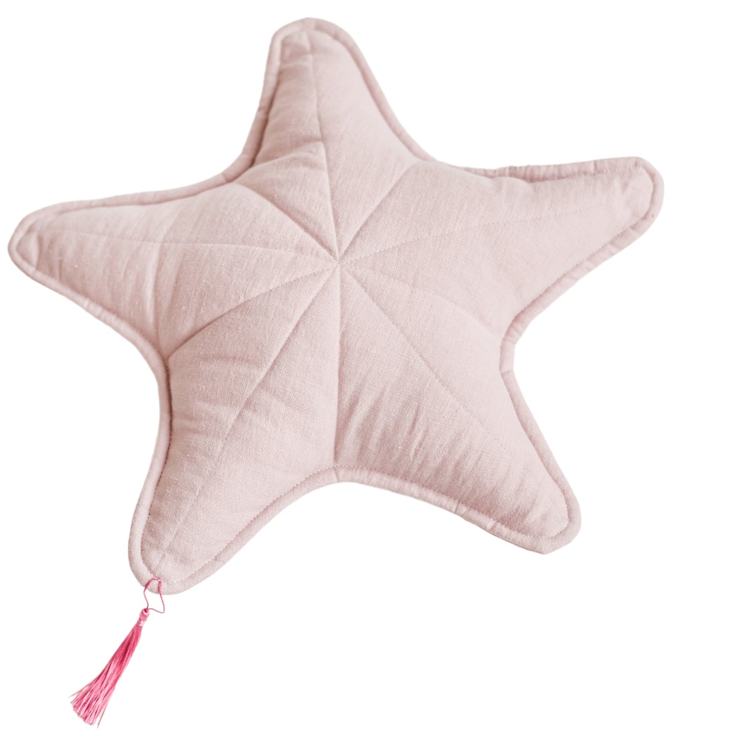 MINICAMP Linen Sea Star Pillow – Pink Throw Pillow for Coastal & Beach Decor