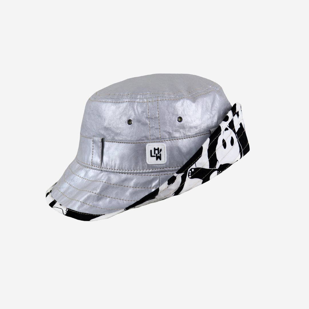 The Adventurer: Silver: Silver Kids Bucket Hat with Chin Strap