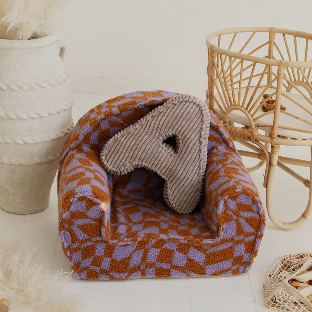 Graphic Print Boucle Toddler Armchair Multi