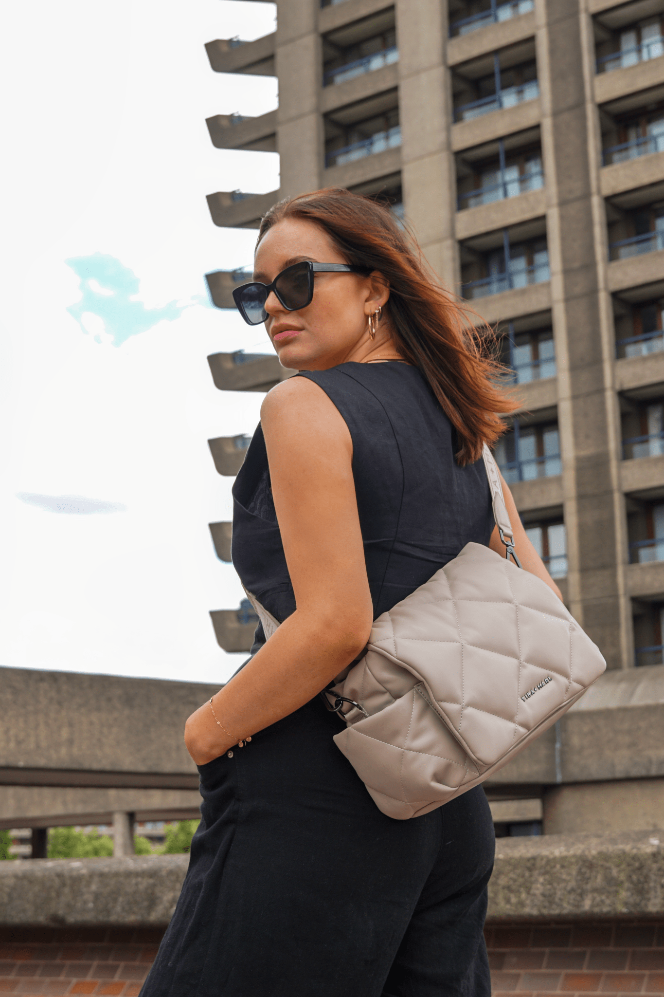Nova Eco Compact Changing Bag Oyster Quilted Faux Leather - Edie And I
