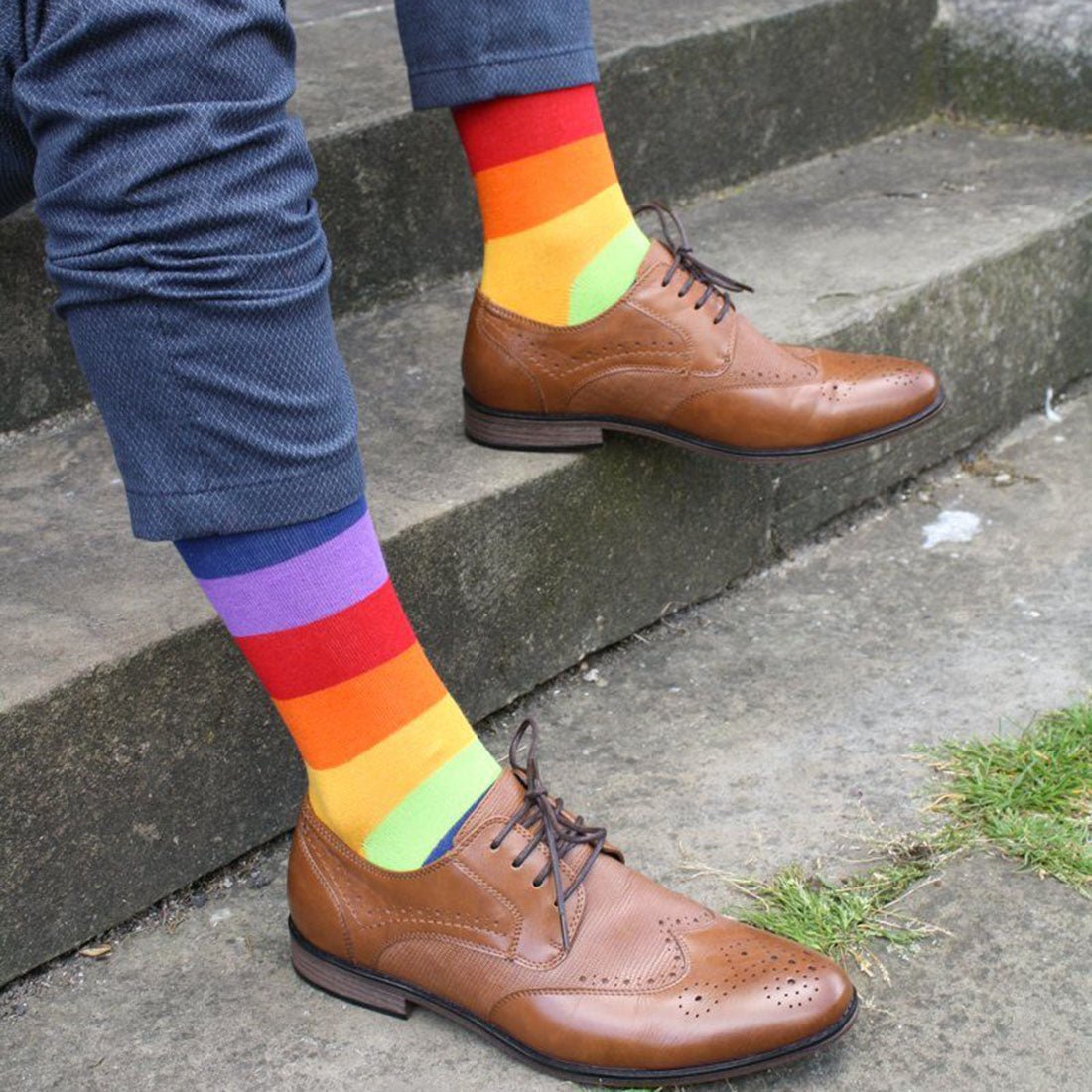 Rainbow Stripe Matching Bamboo Socks (Adult & Child) - Edie And I