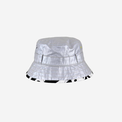 The Adventurer: Silver: Silver Kids Bucket Hat with Chin Strap