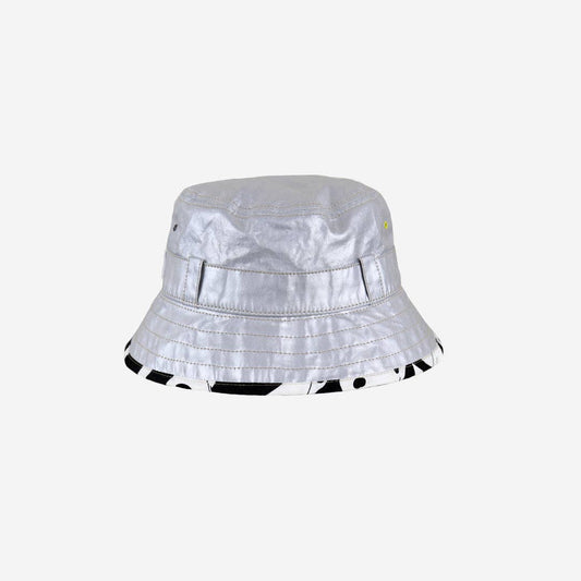 The Adventurer: Silver: Silver Kids Bucket Hat with Chin Strap