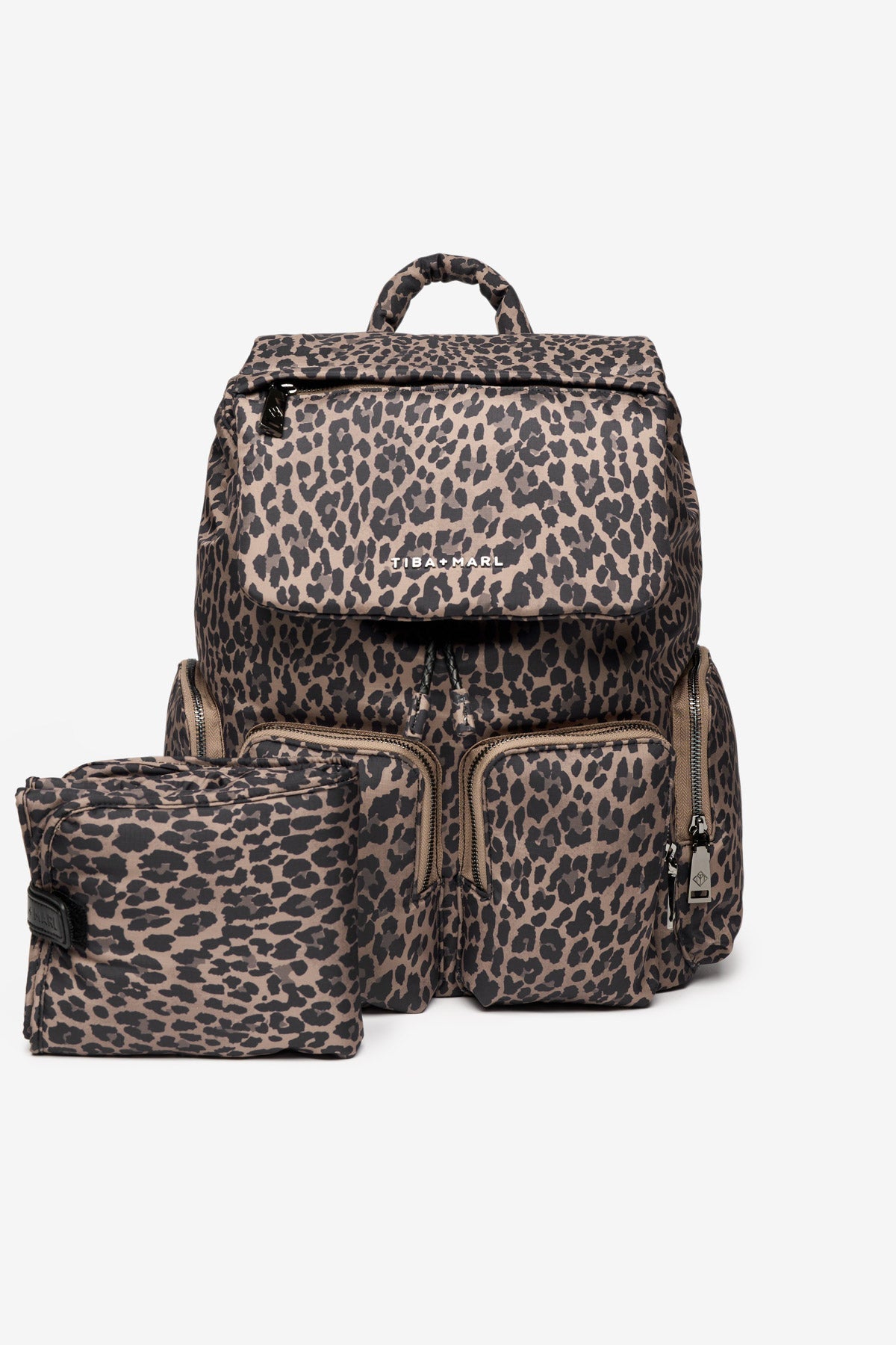 Alto Changing Backpack Brown Tonal Leopard - Edie And I