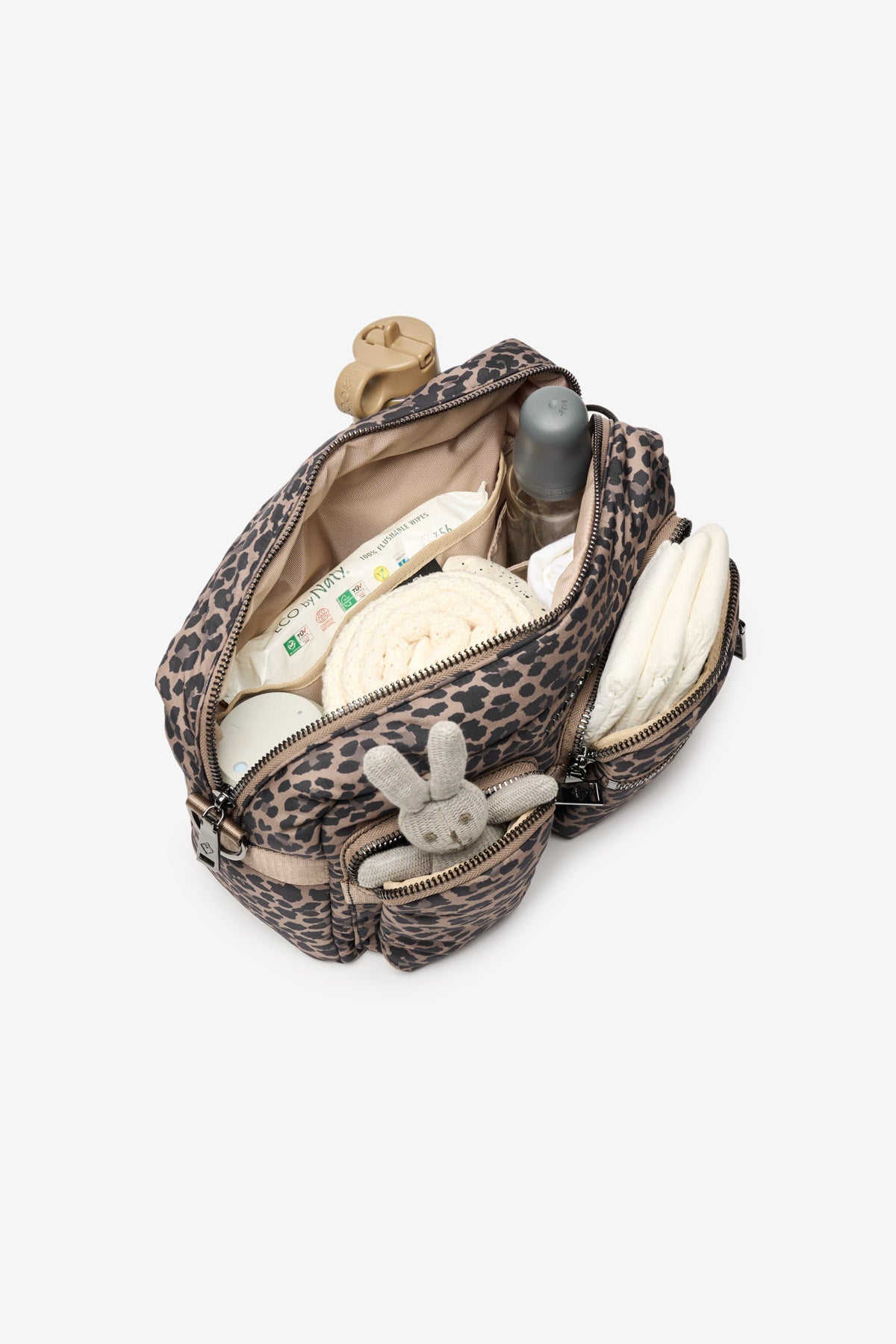 Axel Buggy Organiser / Changing Bag Brown Tonal Leopard - Edie And I