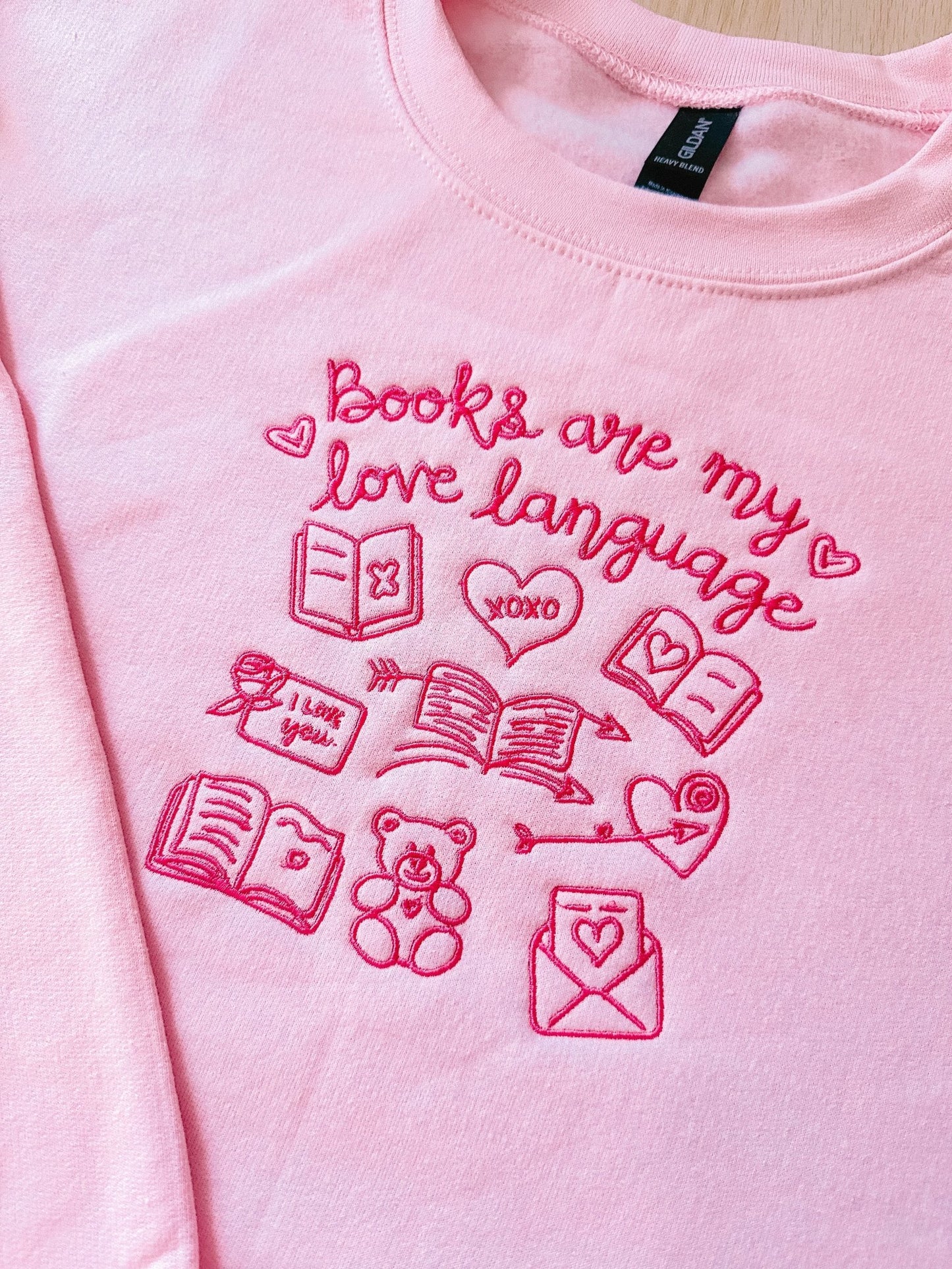 Books Are My Love Language embroidered crewneck - Edie And I
