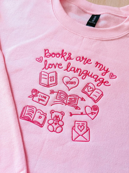 Books Are My Love Language embroidered crewneck - Edie And I