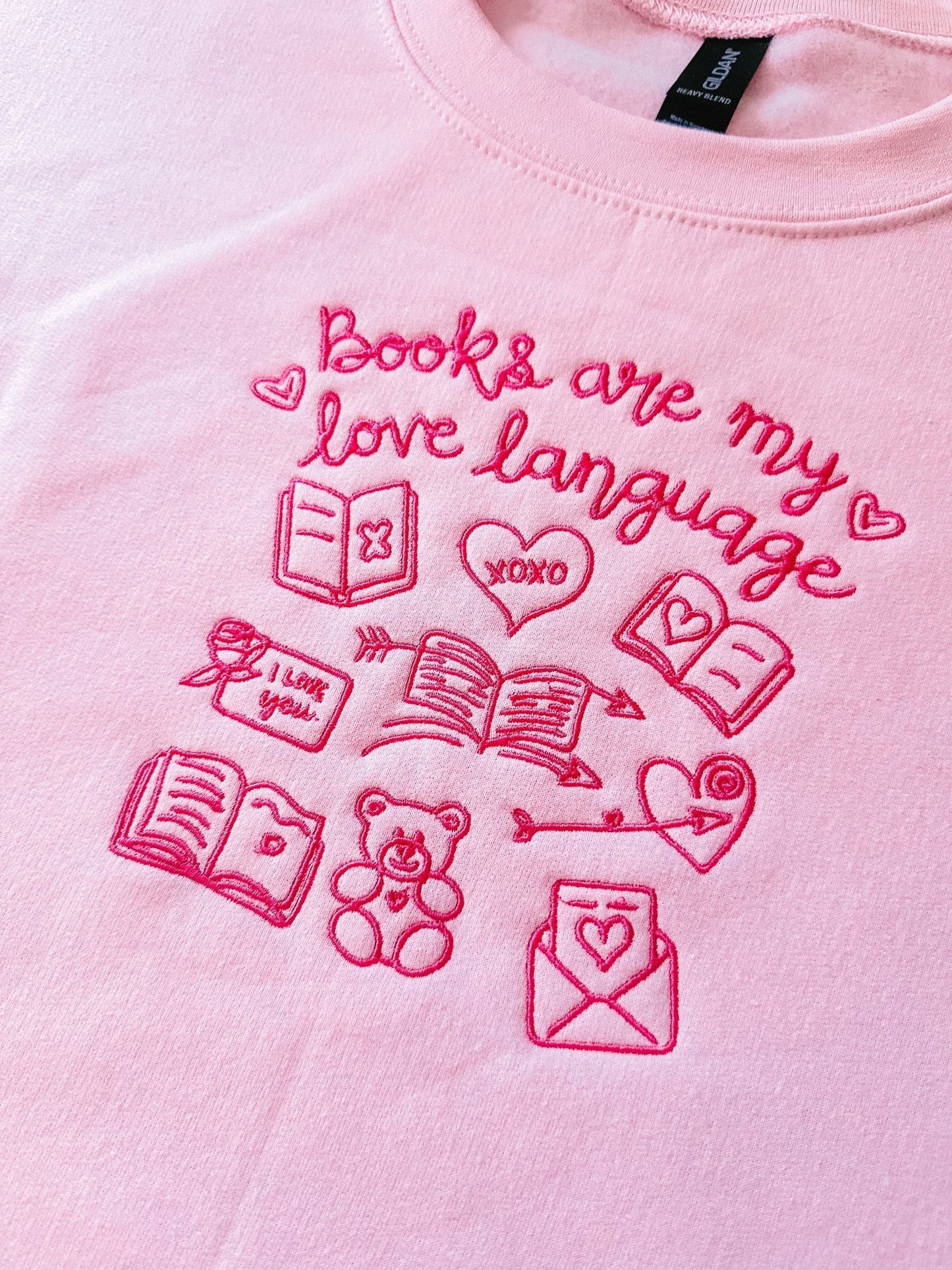 Books Are My Love Language embroidered crewneck - Edie And I