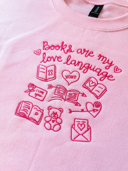 Books Are My Love Language embroidered crewneck - Edie And I