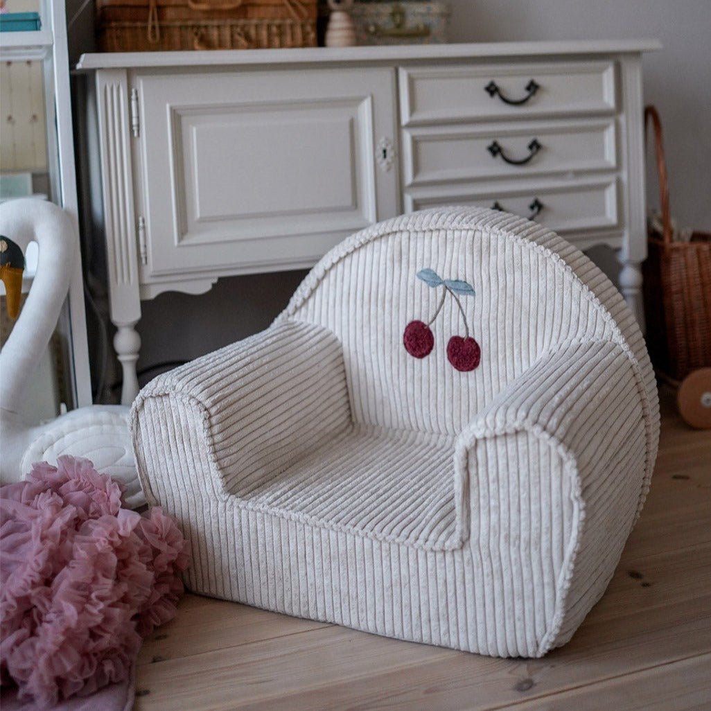 Children's Corduroy Armchair - Cherry - Edie And I