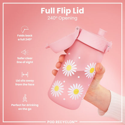 Leak Proof Kids Water Bottle, Recyclon, Daisies, 350ml (12oz) - Edie And I