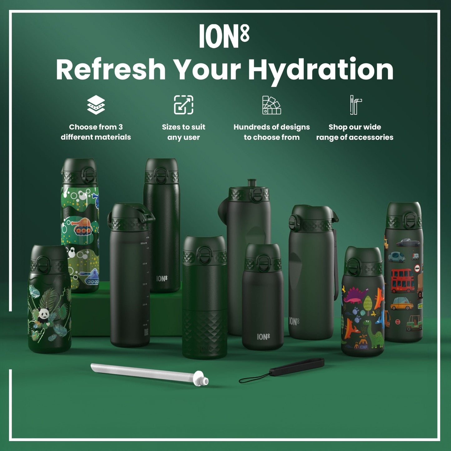 Leak Proof Kids Water Bottle, Recyclon, Farming Machines, 350ml (12oz) - Edie And I
