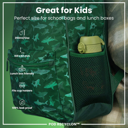 Leak Proof Kids Water Bottle, Recyclon, Farming Machines, 350ml (12oz) - Edie And I