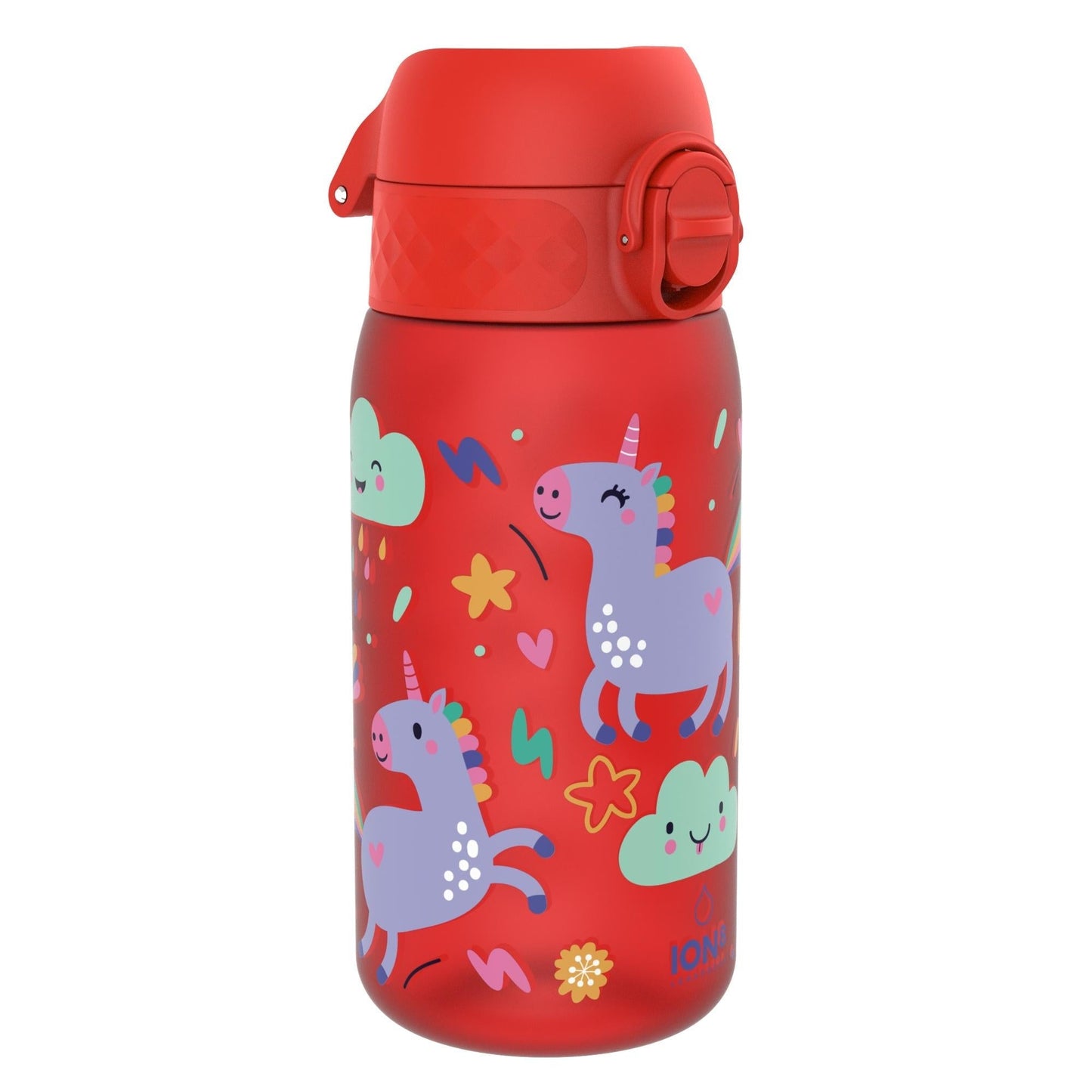 Leak Proof Kids Water Bottle, Recyclon, Red Unicorns, 350ml (12oz) - Edie And I