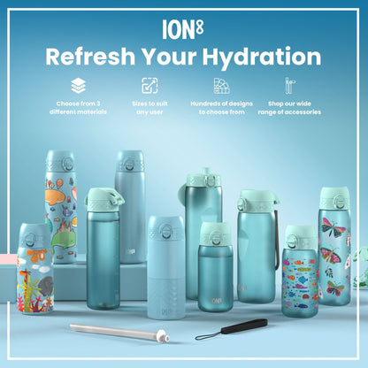 Leak Proof Kids Water Bottle, Recyclon, Robots, 350ml (12oz) - Edie And I