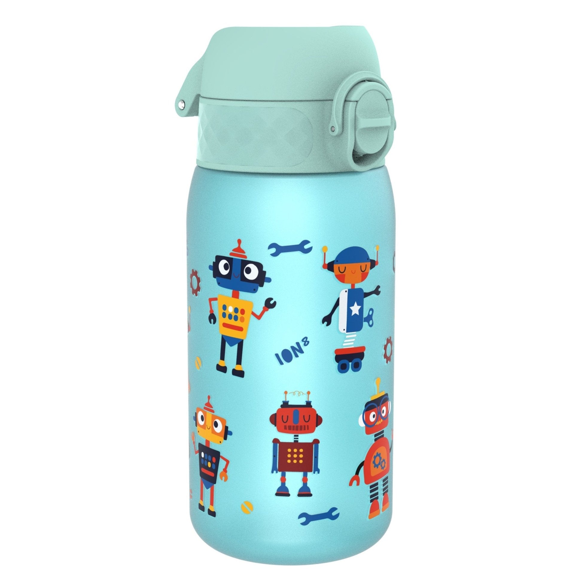 Leak Proof Kids Water Bottle, Recyclon, Robots, 350ml (12oz) - Edie And I