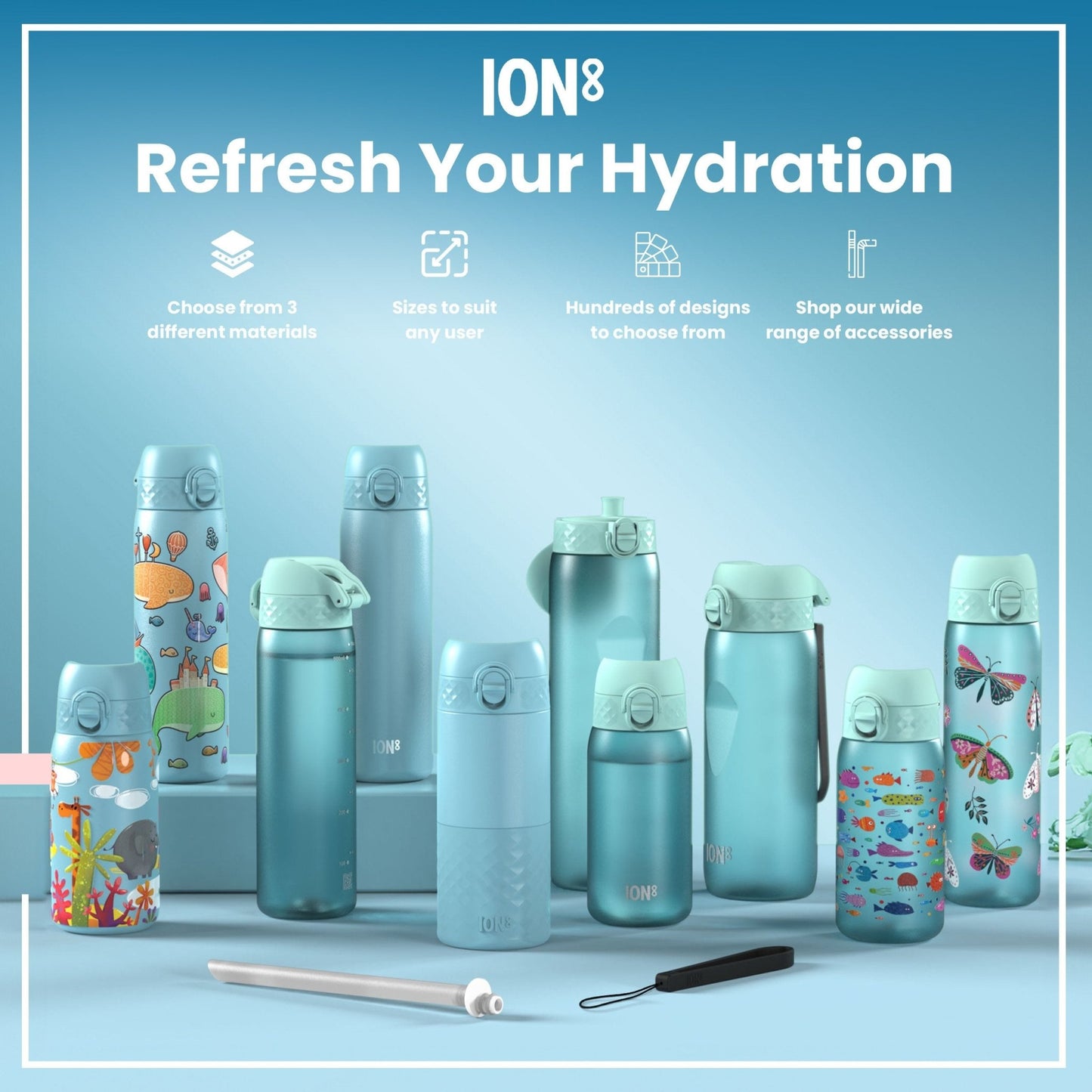 Leak Proof Kids Water Bottle, Recyclon, Safari, 350ml (12oz) - Edie And I