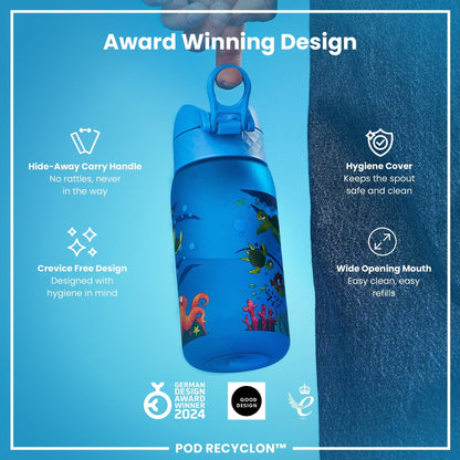 Leak Proof Kids Water Bottle, Recyclon, Sea Turtle, 350ml (12oz) - Edie And I