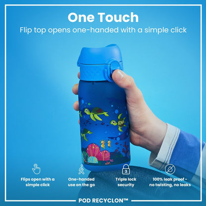 Leak Proof Kids Water Bottle, Recyclon, Sea Turtle, 350ml (12oz) - Edie And I