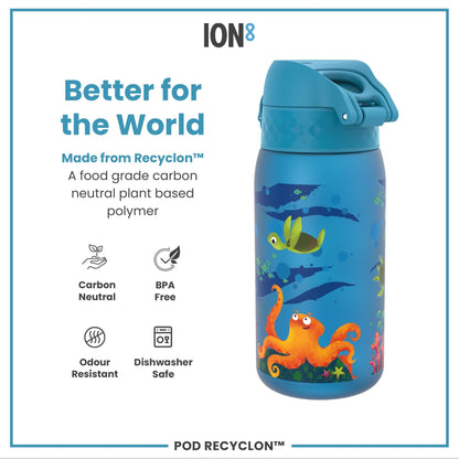 Leak Proof Kids Water Bottle, Recyclon, Sea Turtle, 350ml (12oz) - Edie And I