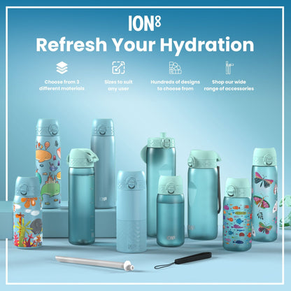Leak Proof Kids Water Bottle, Recyclon, Sharks, 350ml (12oz) - Edie And I