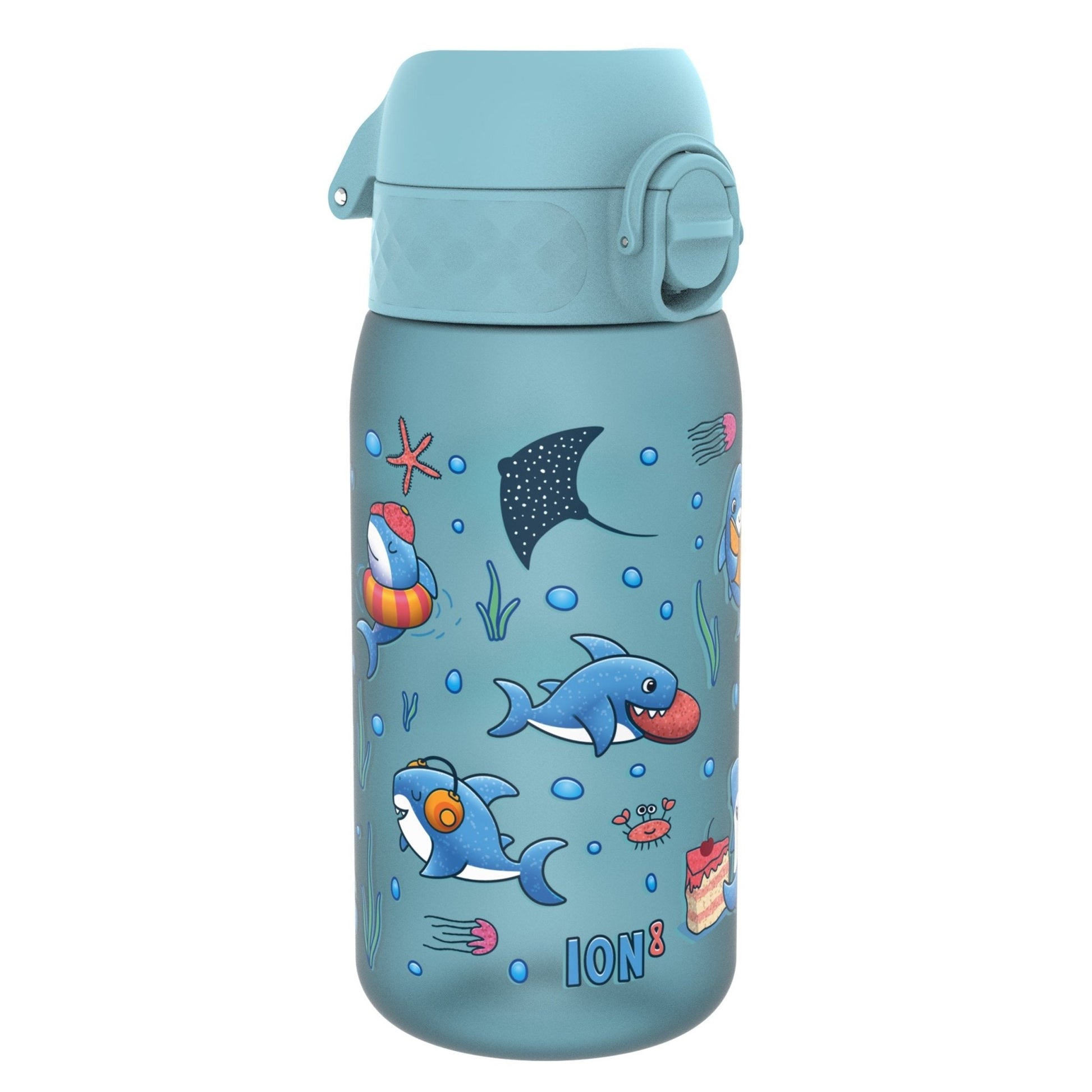 Leak Proof Kids Water Bottle, Recyclon, Sharks, 350ml (12oz) - Edie And I