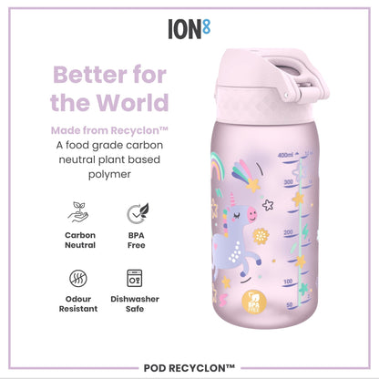 Leak Proof Kids Water Bottle, Recyclon, Unicorns, 350ml (12oz) - Edie And I