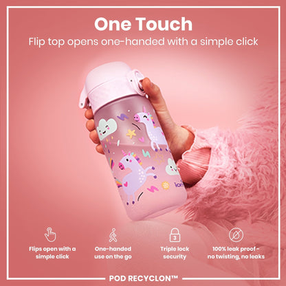 Leak Proof Kids Water Bottle, Recyclon, Unicorns, 350ml (12oz) - Edie And I