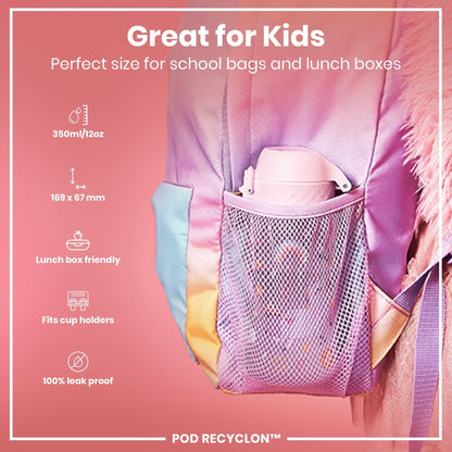 Leak Proof Kids Water Bottle, Recyclon, Unicorns, 350ml (12oz) - Edie And I