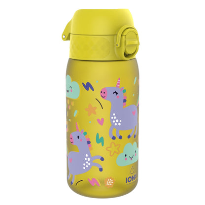 Leak Proof Kids Water Bottle, Recyclon, Yellow Unicorns, 350ml (12oz) - Edie And I
