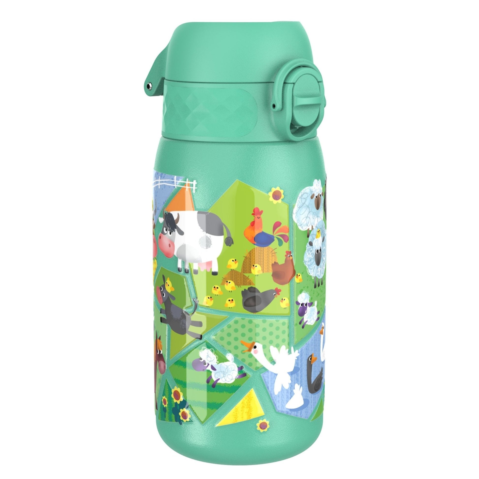 Leak Proof Kids Water Bottle, Stainless Steel, Farming Animals, 400ml (13oz) - Edie And I