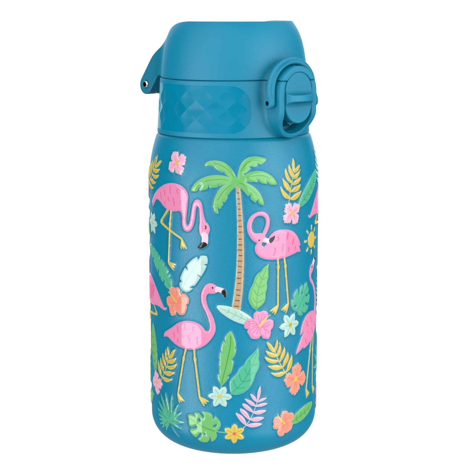 Leak Proof Kids Water Bottle, Stainless Steel, Flamingos, 400ml (13oz) - Edie And I