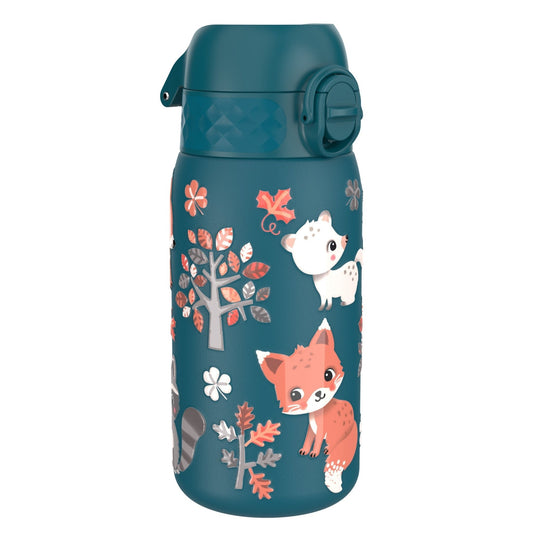 Leak Proof Kids Water Bottle, Stainless Steel, Forest Animals, 400ml (13oz) - Edie And I