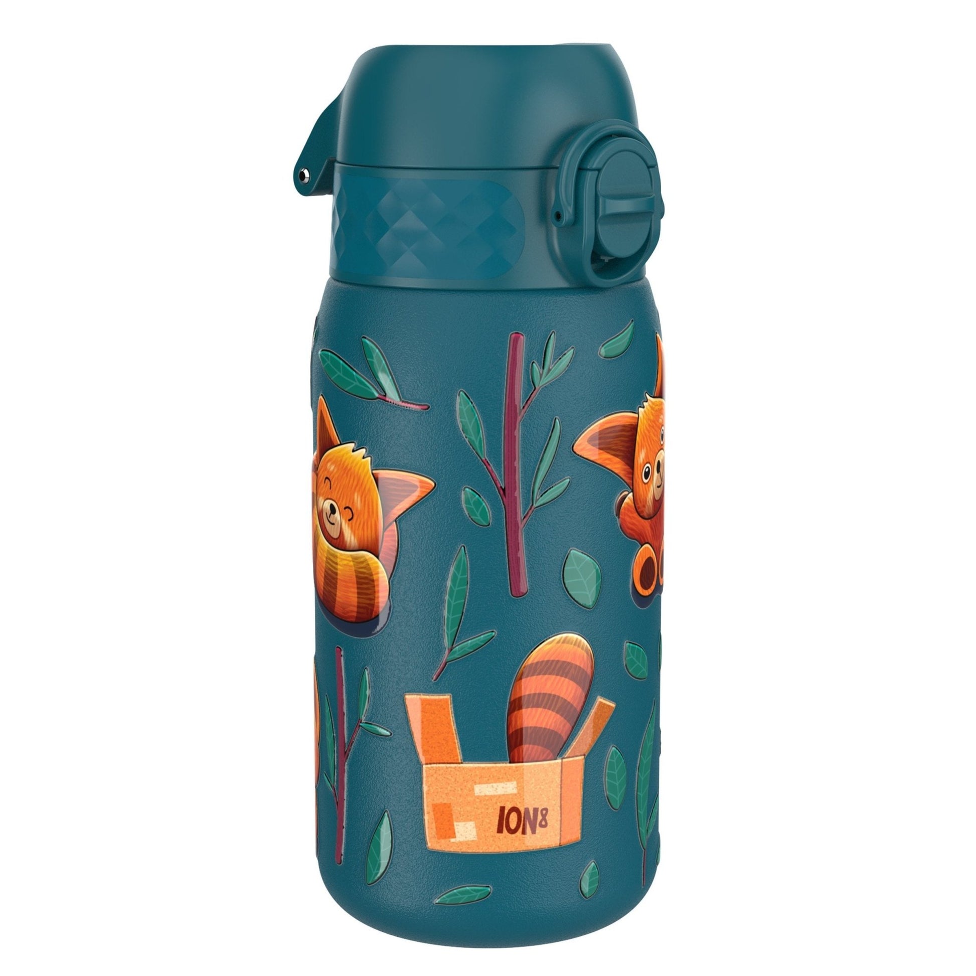 Leak Proof Kids Water Bottle, Stainless Steel, Red Pandas, 400ml (13oz) - Edie And I
