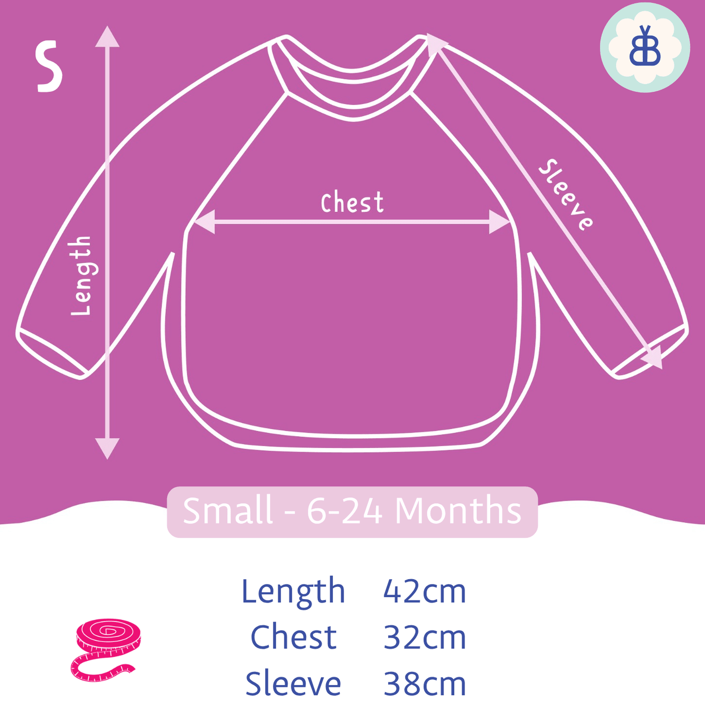 Long Sleeved Baby Bib - Blue Harlequin - Edie And I