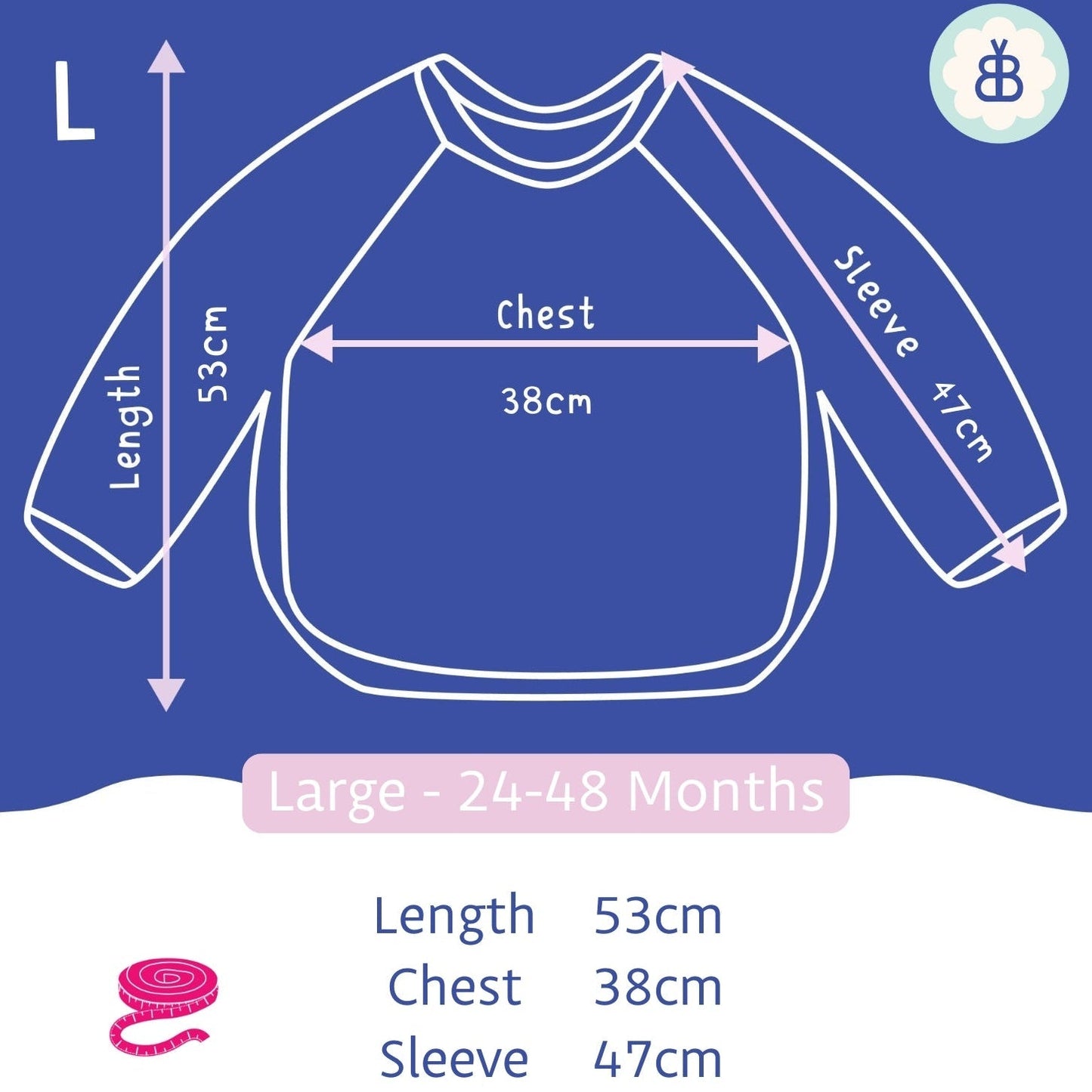 Long Sleeved Baby Bib - Blue Harlequin - Edie And I