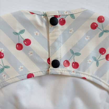 Long Sleeved Baby Bib - Cherry Stripe - Edie And I