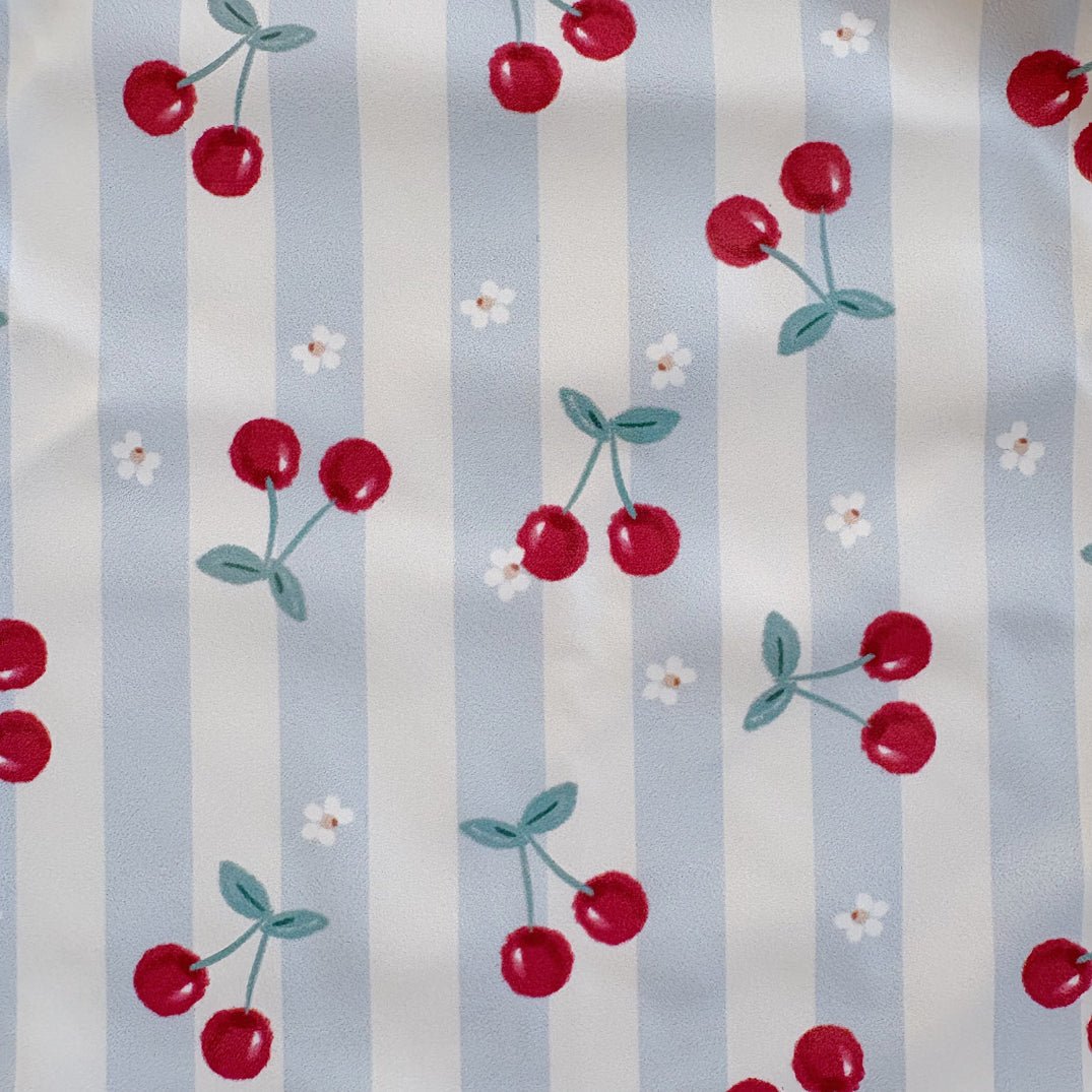 Long Sleeved Baby Bib - Cherry Stripe - Edie And I