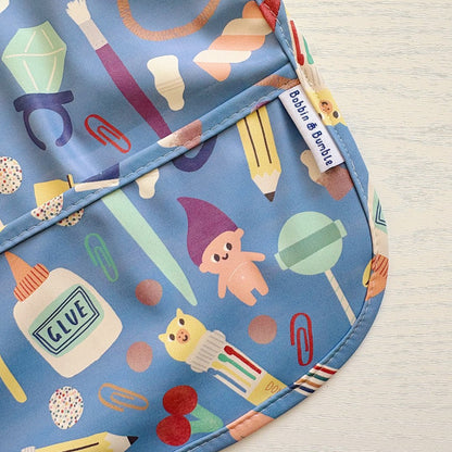 Long Sleeved Baby Bib - Crafty Print - Edie And I