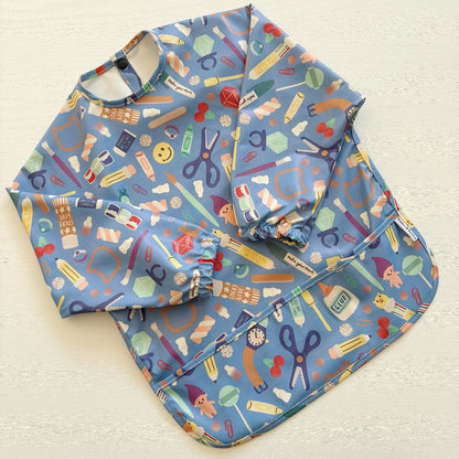 Long Sleeved Baby Bib - Crafty Print - Edie And I