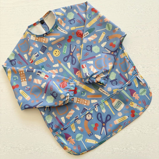 Long Sleeved Baby Bib - Crafty Print - Edie And I