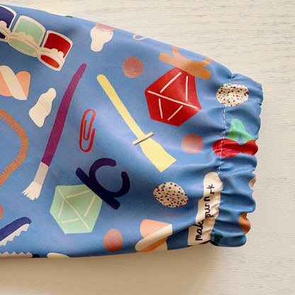 Long Sleeved Baby Bib - Crafty Print - Edie And I