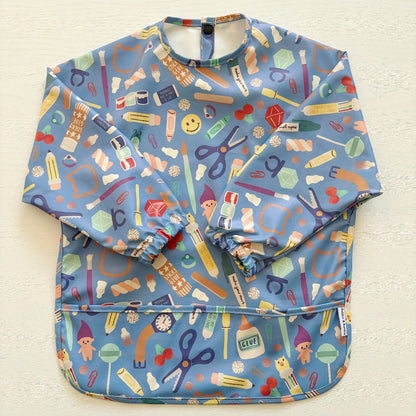 Long Sleeved Baby Bib - Crafty Print - Edie And I