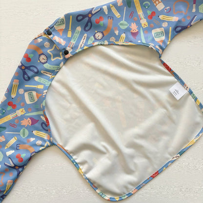 Long Sleeved Baby Bib - Crafty Print - Edie And I