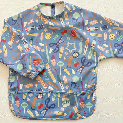 Long Sleeved Baby Bib - Crafty Print - Edie And I