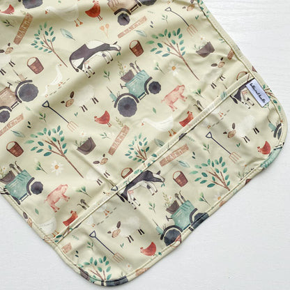 Long Sleeved Baby Bib - Farm Yard Print - Edie And I