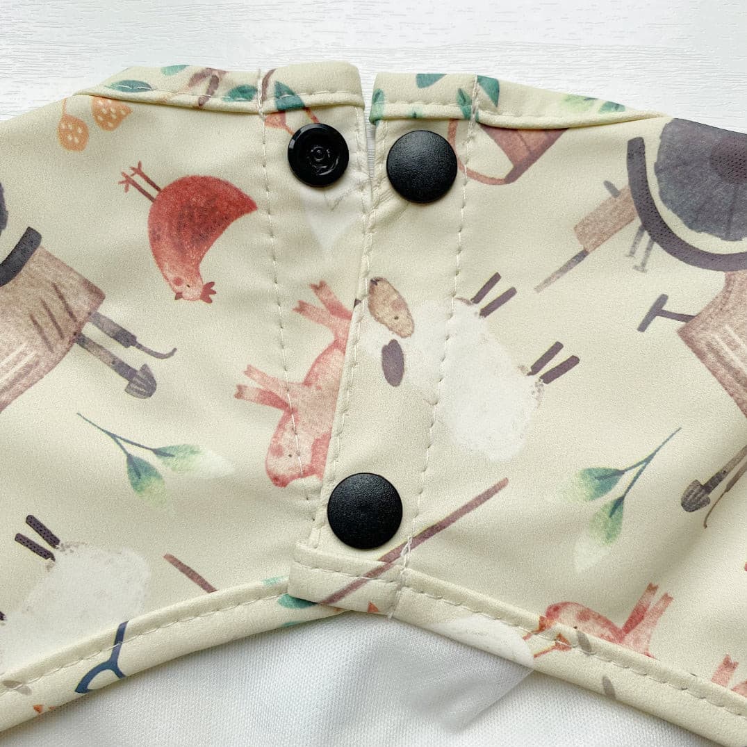 Long Sleeved Baby Bib - Farm Yard Print - Edie And I