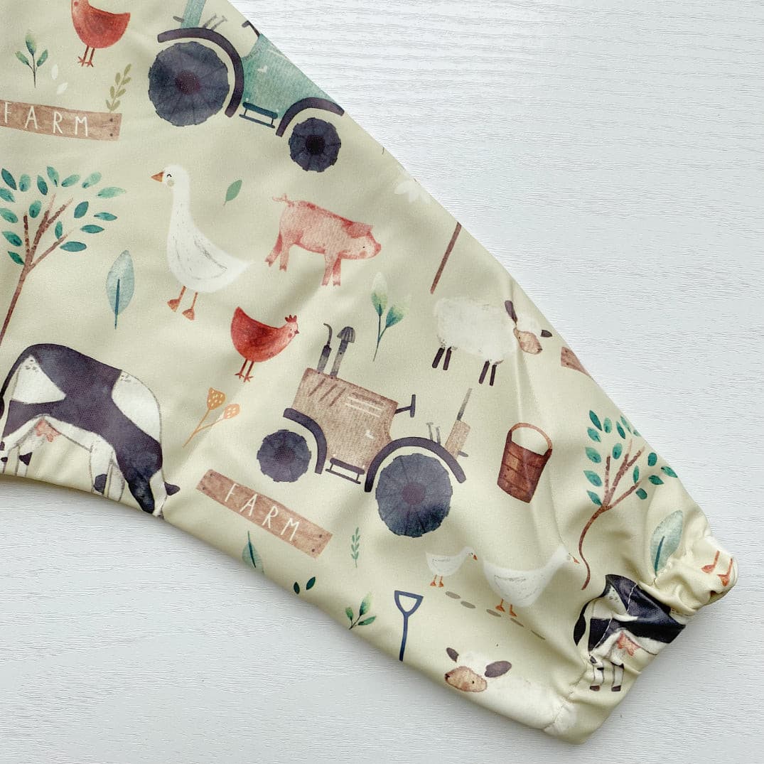 Long Sleeved Baby Bib - Farm Yard Print - Edie And I