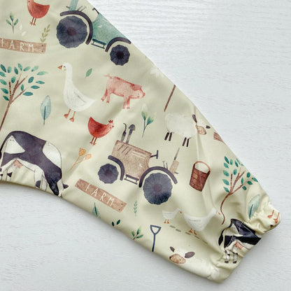 Long Sleeved Baby Bib - Farm Yard Print - Edie And I
