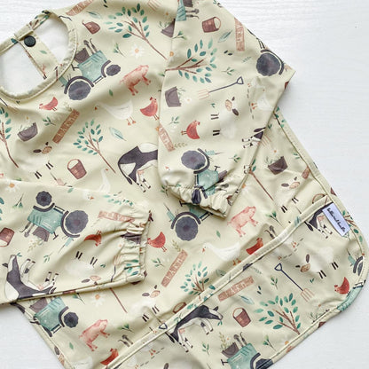 Long Sleeved Baby Bib - Farm Yard Print - Edie And I